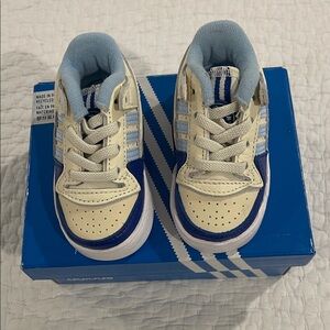 Adidas Baby Beige and Navy Sneakers